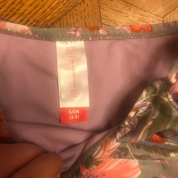 High Waisted Flower Print Bikini Bottom Peach, Orange, Green, Purple. - Picture 2 of 3